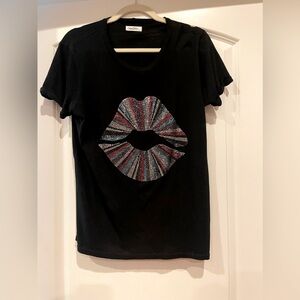 Lauren Moshi crystal lips T Shirt
